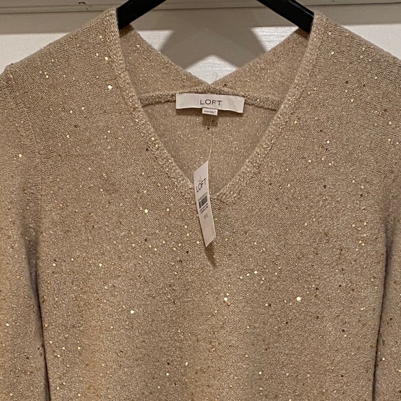 Gold Sequin LOFT Sweater Dress - Picture 7 of 7